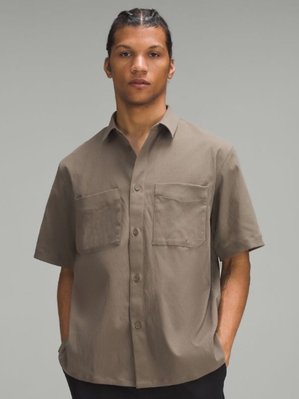 Lululemon Men's Relaxed-Fit Short Sleeve Button-Up - Nomad